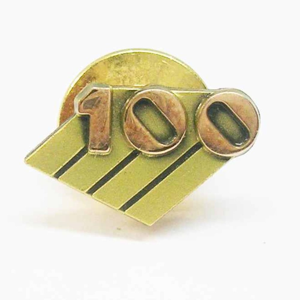 Service Award Lapel Hat Pin 100 Club 10 Karat gold filled